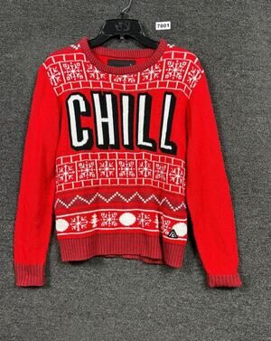 American Stitch Sweater Mens Large Red Chill Ugly Christmas Graphic Pullover
